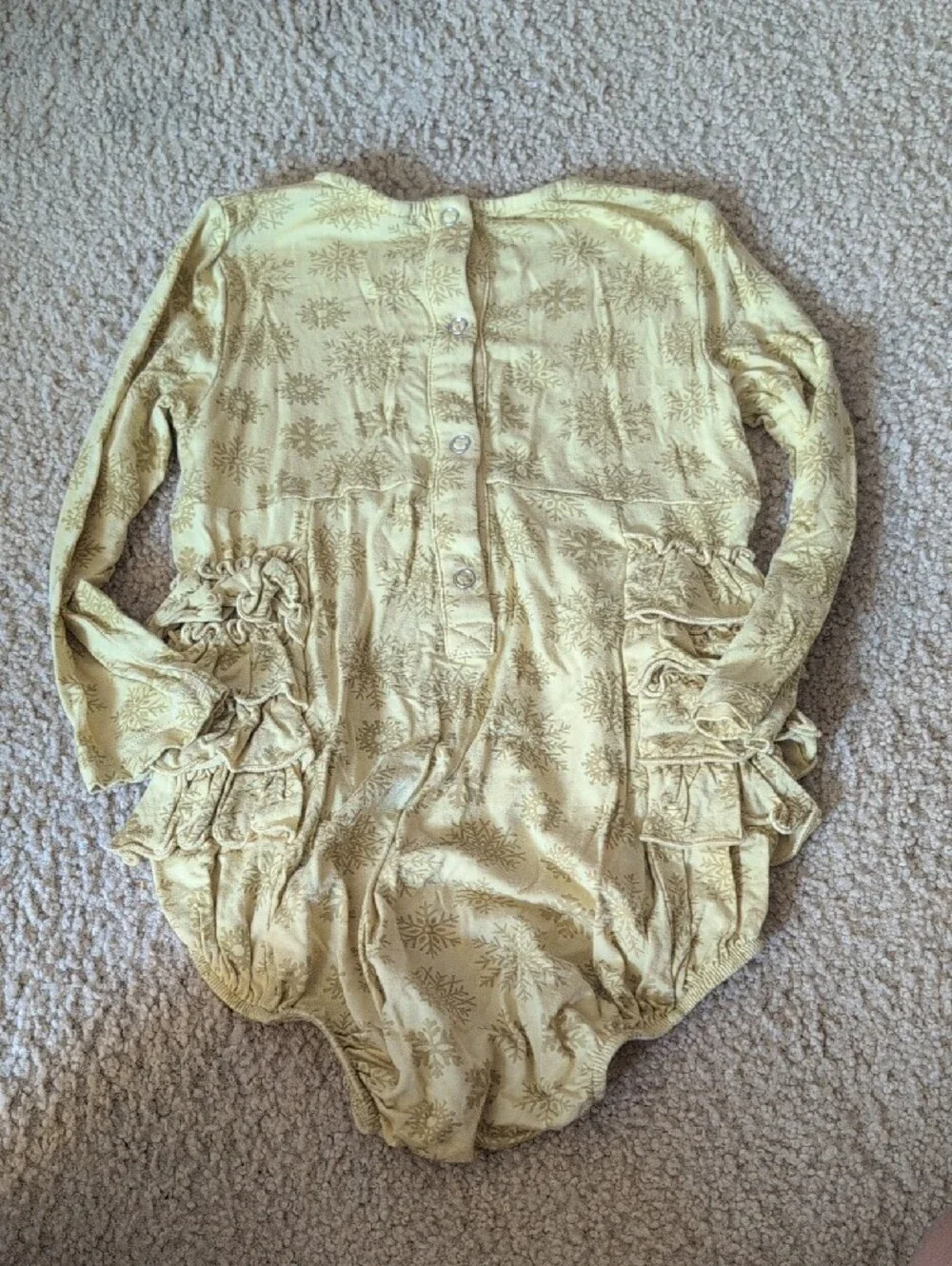 kate quinn Yellow Ruffle Long-Sleeve One-Piece